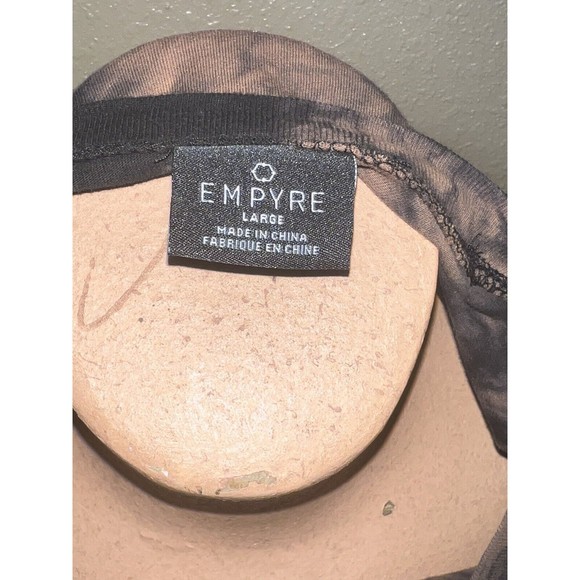 Empyre Back and Brown Tie Dye Long Sleeve Shirt Damage Done Skull Size L - Picture 3 of 8